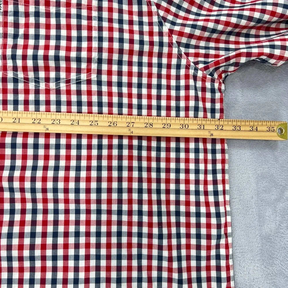 Levi's Button Down Shirt Red White & Blue Gingham Check Long Sleeve‎ Cotton 4XL